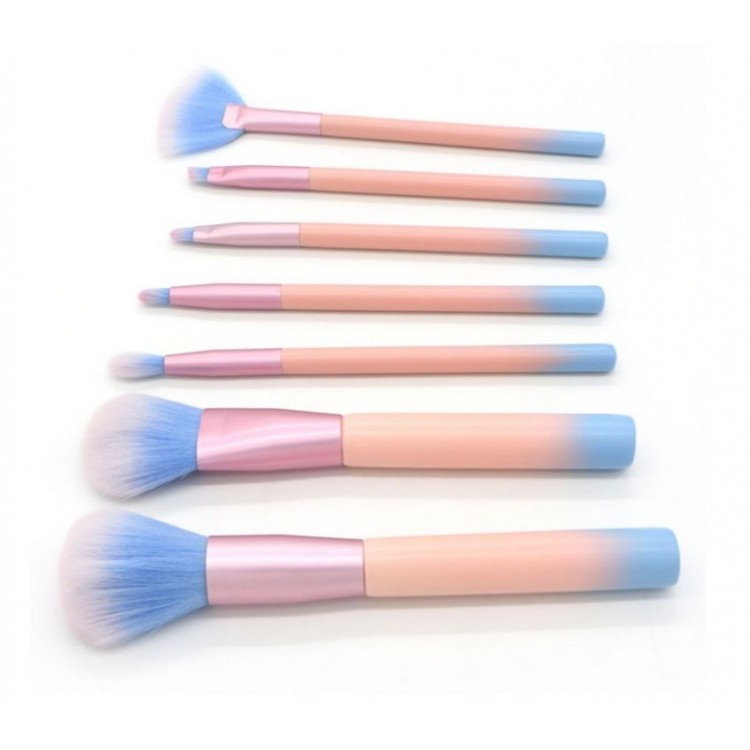 ZESTAW 7 PĘDZLI DO MAKIJAŻU W PUDROWYCH KOLORACH PZ10 - obrazek 7