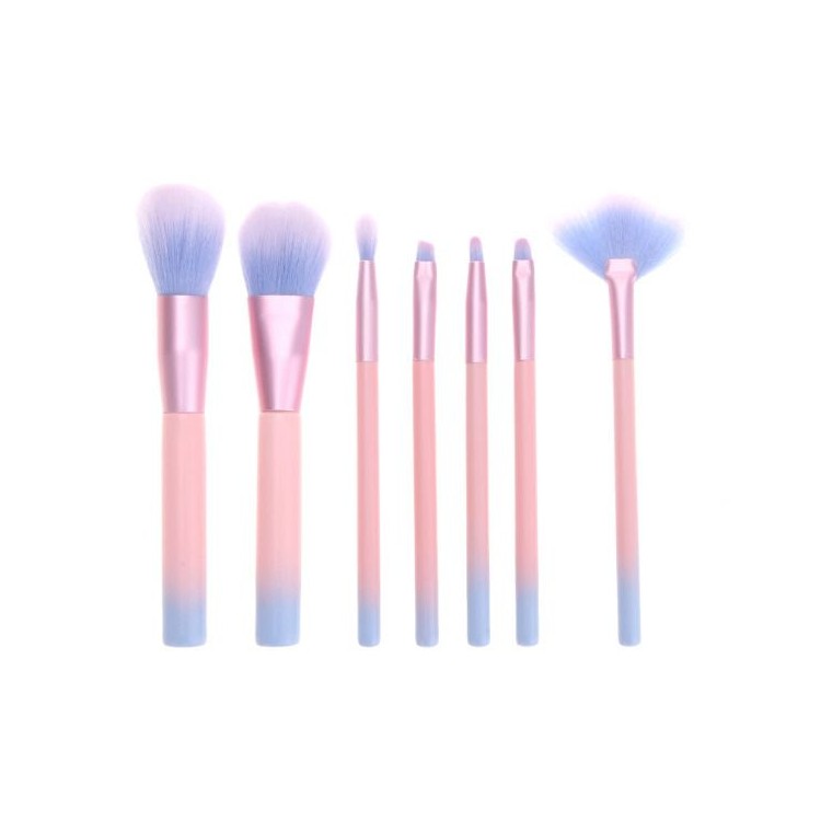 ZESTAW 7 PĘDZLI DO MAKIJAŻU W PUDROWYCH KOLORACH PZ10 - obrazek 9
