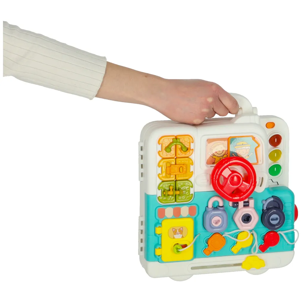 Tablica manipulacyjna sensoryczna w walizce - miś, światło i dźwięk - obrazek 12
