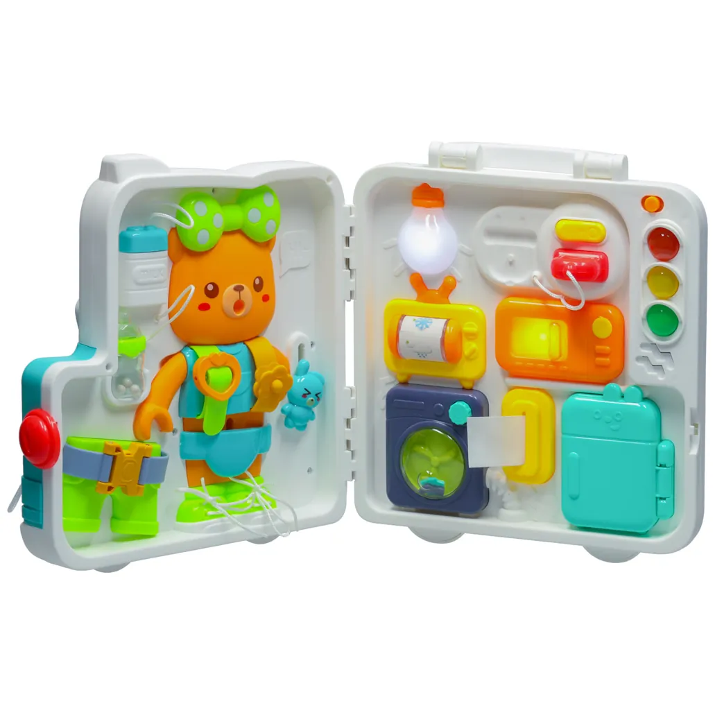 Tablica manipulacyjna sensoryczna w walizce - miś, światło i dźwięk - obrazek 5
