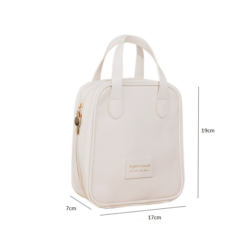 Kosmetyczka organizer na kosmetyki z rączką 17x7x19cm różowa KS128R - obrazek 10