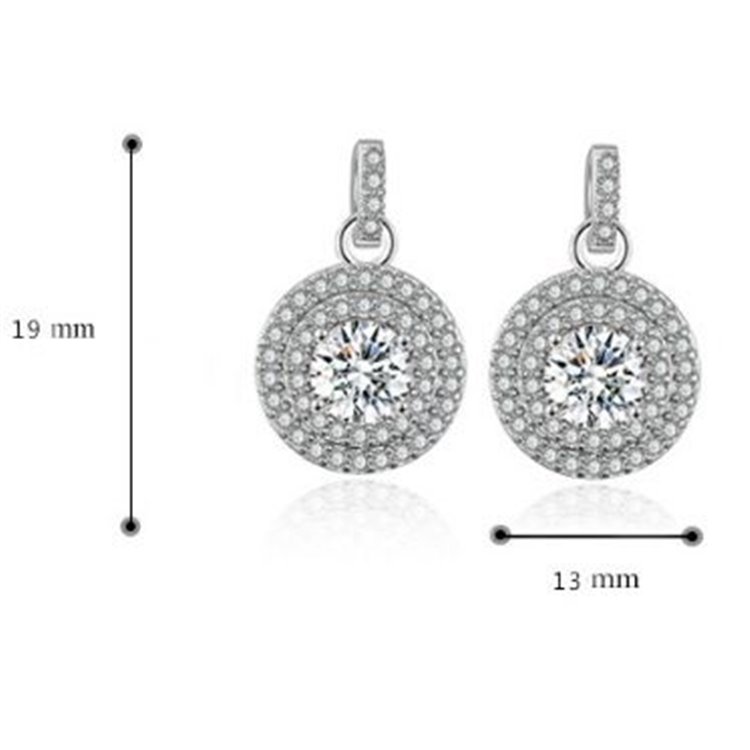 Kolczyki ślubne wiszące z kryształkami KSL04 - obrazek 3