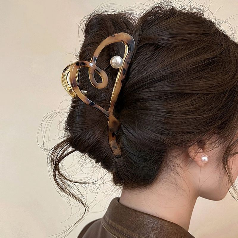 Spinka do włosów, klamra metalowa masa perłowa panterka XL 12x6cm SP342PAN - obrazek 2