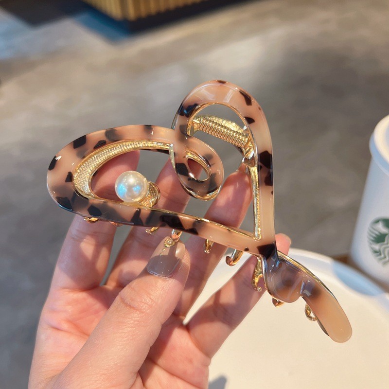 Spinka do włosów, klamra metalowa masa perłowa panterka XL 12x6cm SP342PAN - obrazek 6