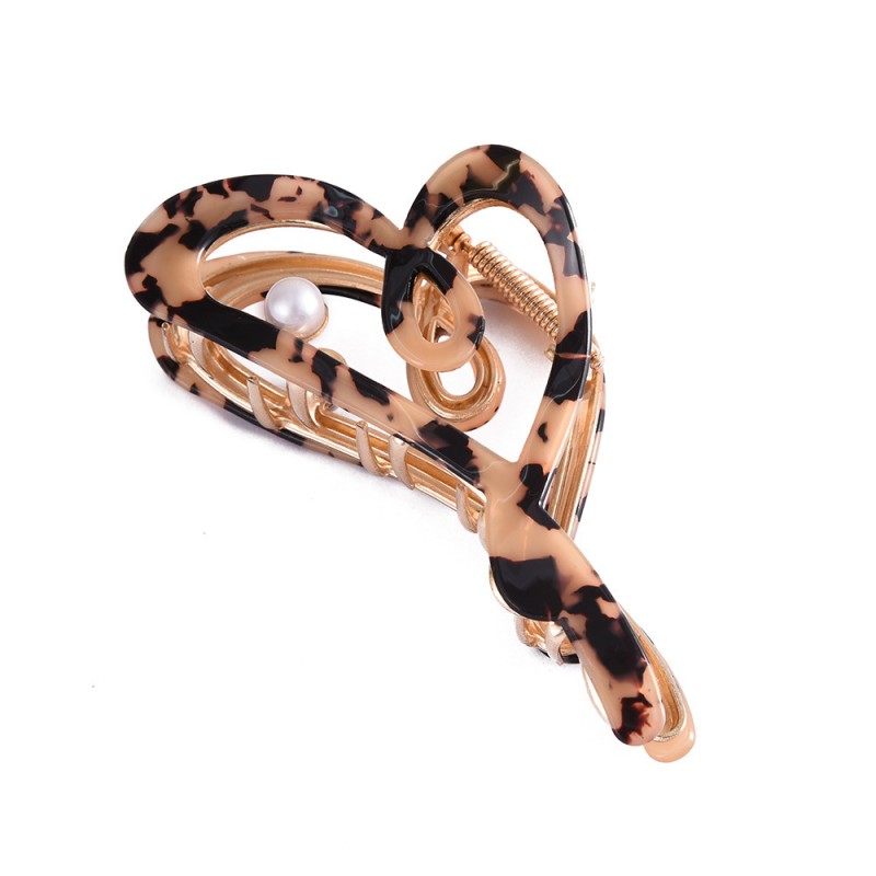 Spinka do włosów, klamra metalowa masa perłowa panterka XL 12x6cm SP342PAN - obrazek 7