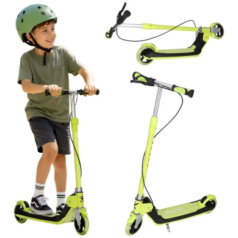 Hulajnoga dla dzieci TRIKE FIX dwukołowa LED składana podwójne hamulce neon zielony