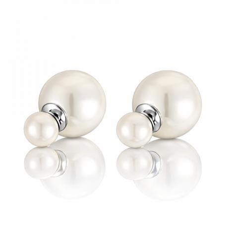 KOLCZYKI KULE TRIBALL PODWÓJNE SZTYFT BŁYSK JASNO RÓŻOWE K69R