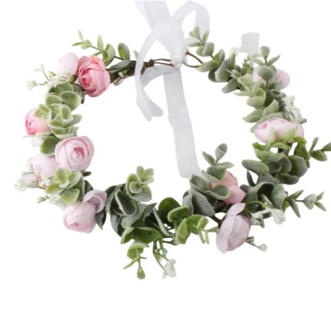 Wianek, opaska do włosów z kwiatów, delikatny wianuszek BOHO W84