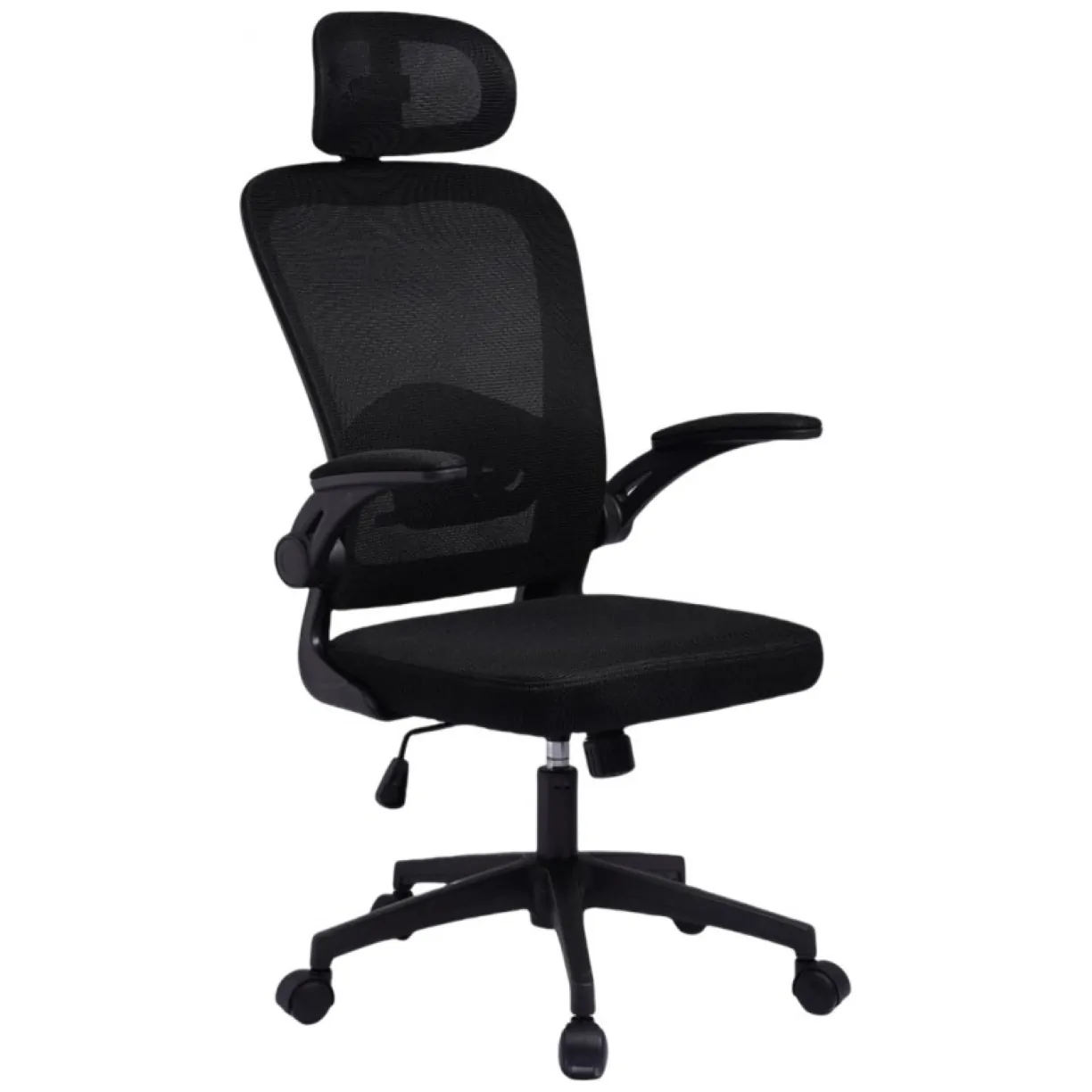 Fotel biurowy obrotowy "Mistral Black", mikrosiatka do biurka - obrazek 7