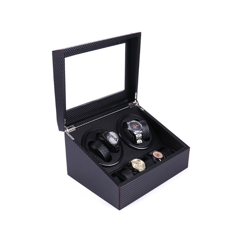 Rotomat na zegarek automatyczny, szkatułka gablotka Karbon czarny 31x24x18cm PD105 - obrazek 5