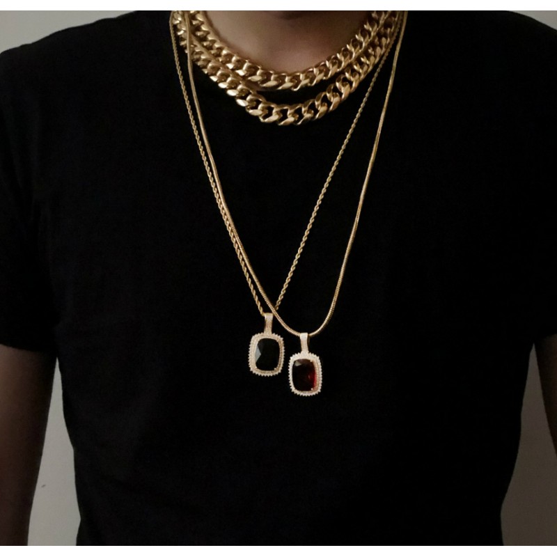 Naszyjnik delikatny multi z czernią N736 - obrazek 2