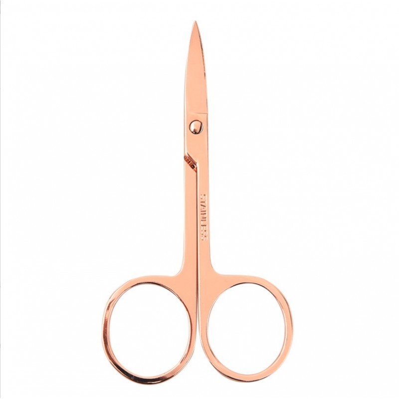 Nożyczki kosmetyczne do skórek paznokci, szablonów 9 cm różowe złoto AK12 - obrazek 2