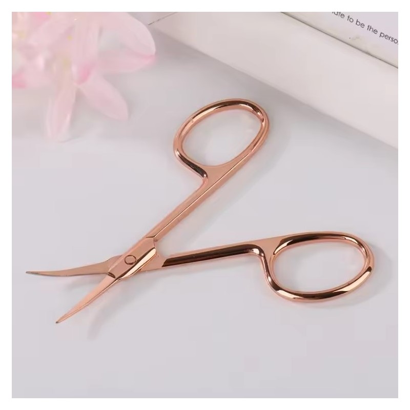 Nożyczki kosmetyczne do skórek paznokci, szablonów 9 cm różowe złoto AK12 - obrazek 4