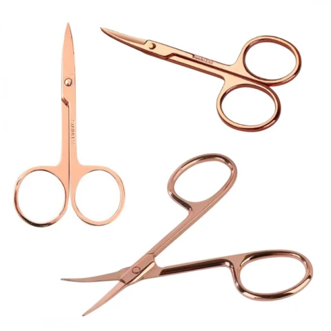 Nożyczki kosmetyczne do skórek paznokci, szablonów 9 cm różowe złoto AK12