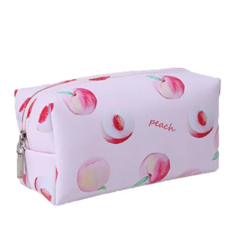 Folding oblong cosmetic bag peach KS77