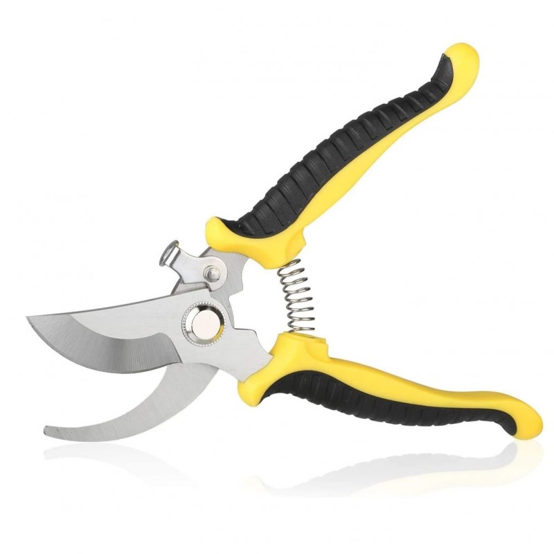Nożyce ogrodowe do przycinania roślin, sekator ogrodowy żółty KU02 - obrazek 4