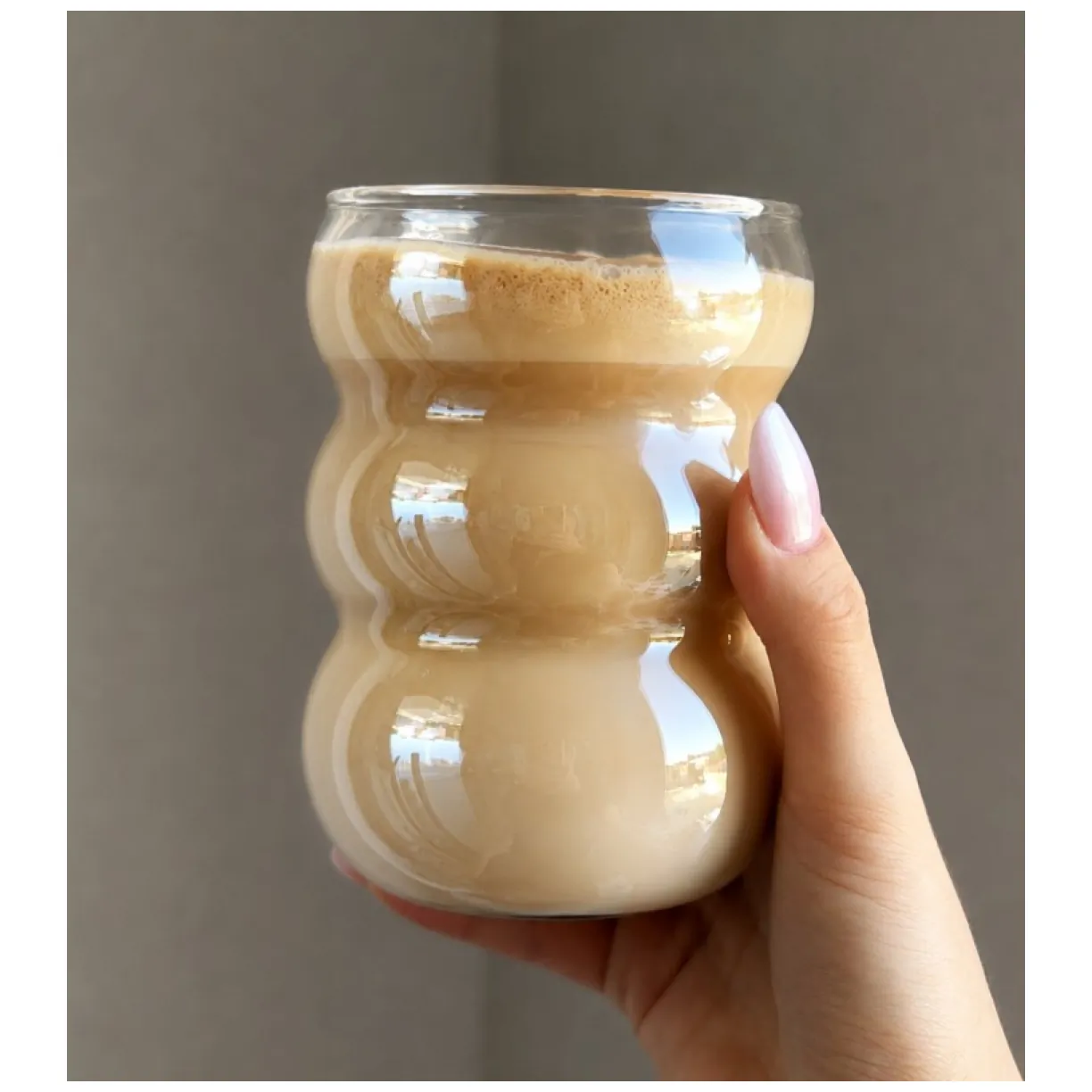 Szklanka Bubble 550 ml do kawy latte i long drinków - szkło przezroczyste - obrazek 2