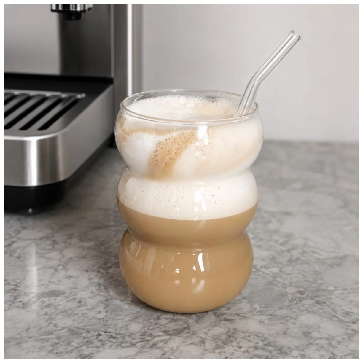 Szklanka Bubble 550 ml do kawy latte i long drinków - szkło przezroczyste - obrazek 4