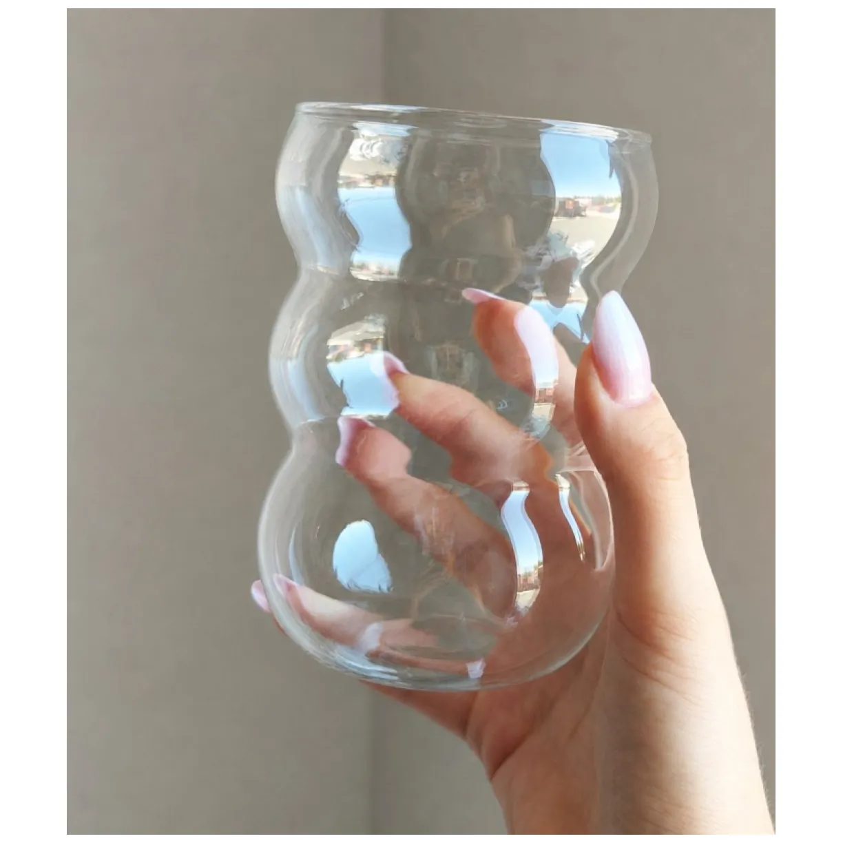 Szklanka Bubble 550 ml do kawy latte i long drinków - szkło przezroczyste - obrazek 5