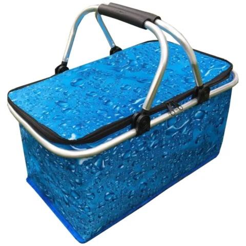 Składany kosz termiczny na zakupy, piknik 47x27x23cm KP01WOD