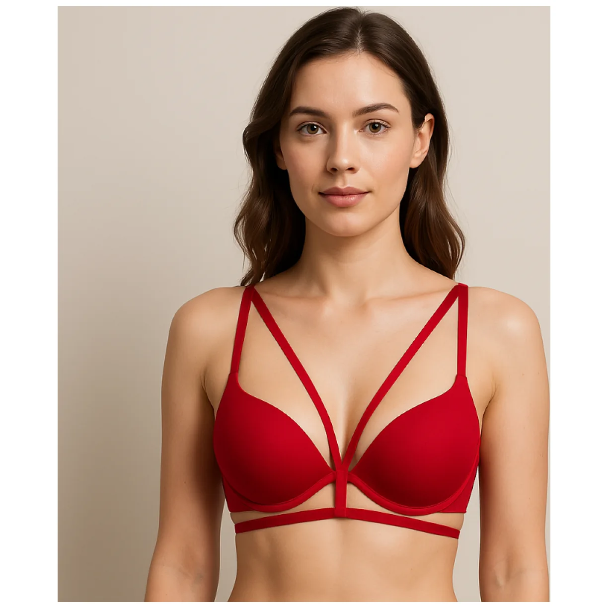Ozdobne ramiączka do biustonosza CHLOE RED Z PUDEŁKIEM - obrazek 3
