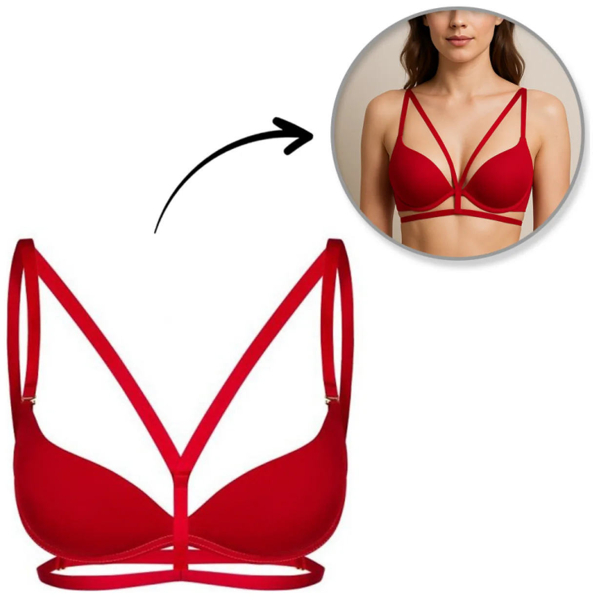 Ozdobne ramiączka do biustonosza CHLOE RED Z PUDEŁKIEM