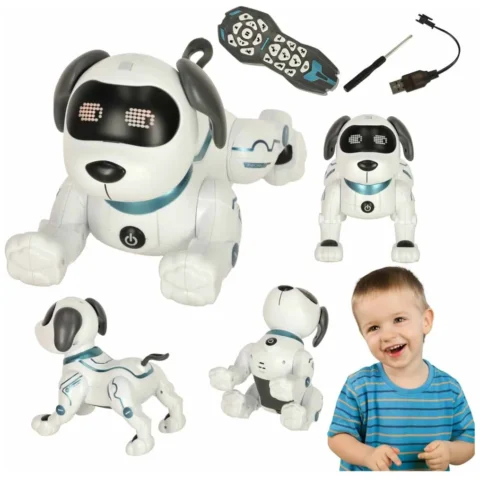 Pies piesek interaktywny zdalnie sterowany na pilota RC robot skacze śpiewa