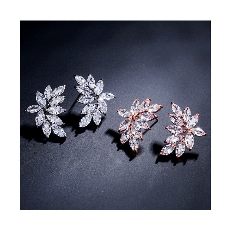 Kolczyki ślubne wiszące z kryształkami stal chirurgiczna KSL70S - obrazek 2