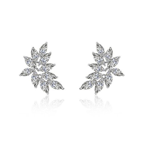 Kolczyki ślubne wiszące z kryształkami stal chirurgiczna KSL70S