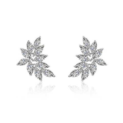 Kolczyki ślubne wiszące z kryształkami stal chirurgiczna KSL70S