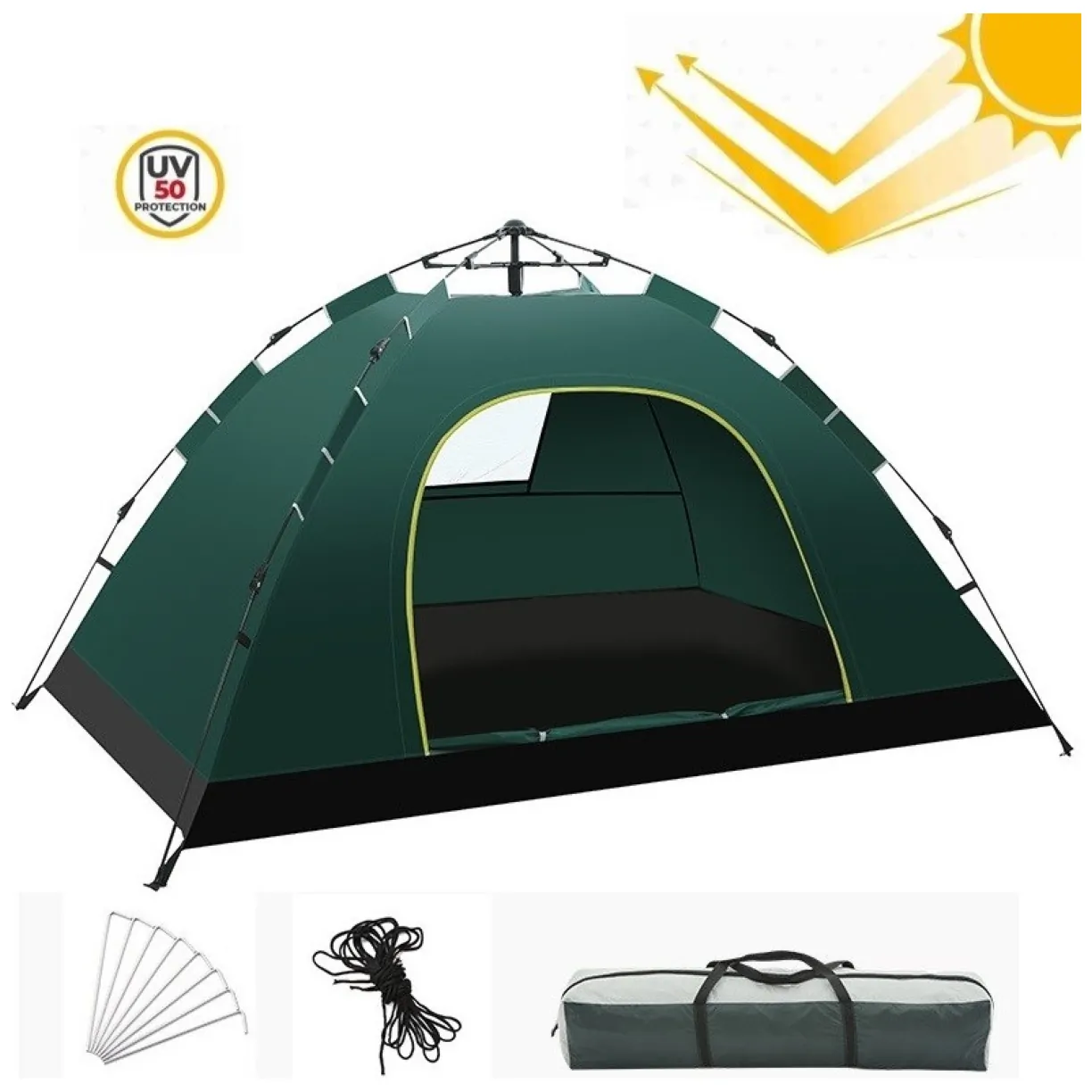 Namiot kempingowy składany 2-3 osobowy 200x140x115cm BAL12ZIE - obrazek 3