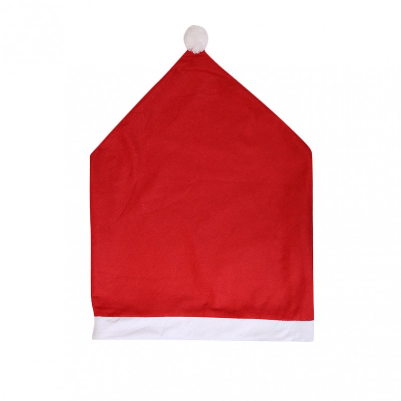 Pokrowiec na krzesło czapka Mikołaja 65cm x 50cm czerwona 1szt KSN69 - obrazek 4