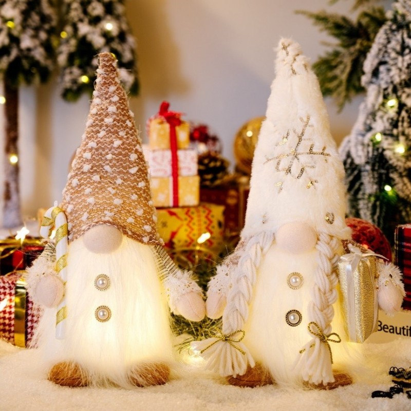 KRASNAL świąteczny świecący na baterie Z PLUSZU 30 cm Boże Narodzenie KSN01Z - obrazek 4