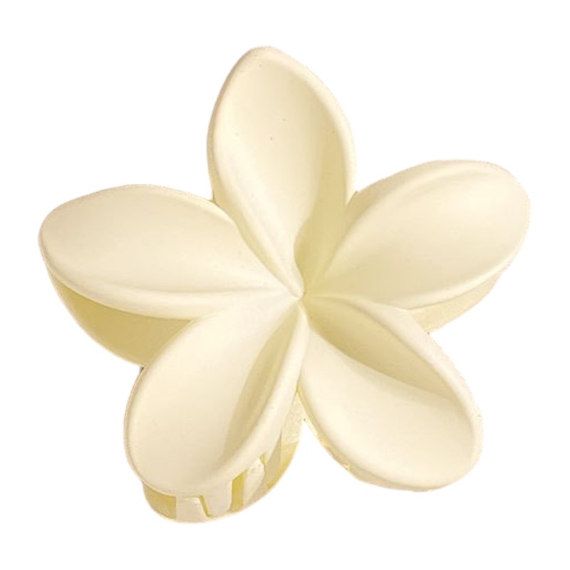 Spinka do włosów klamra XL kwiat matowy masełkowy, kremowy 7,5 x 8cm SP426 - obrazek 2