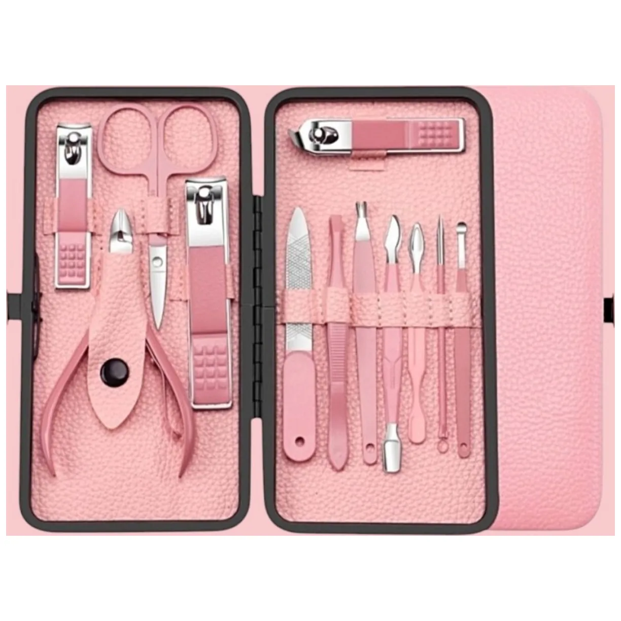 Zestaw akcesoriów do manicure, pedicure w etui różowe 12w1 AK20 - obrazek 5