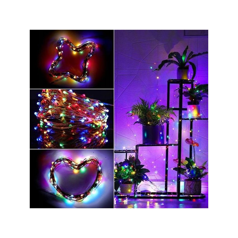 Zewnętrzne/ wewnętrzne lampki choinkowe drucik 1000LED 100m, multikolor LAMP35MULTI - obrazek 3