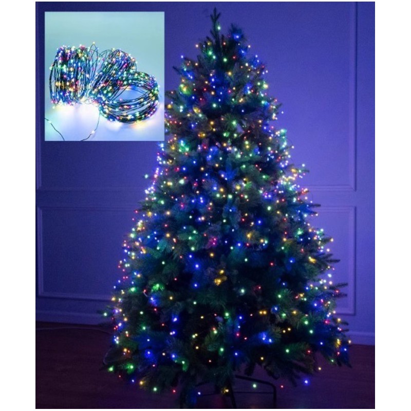 Zewnętrzne/ wewnętrzne lampki choinkowe drucik 1000LED 100m, multikolor LAMP35MULTI - obrazek 4