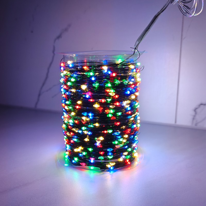 Zewnętrzne/ wewnętrzne lampki choinkowe drucik 1000LED 100m, multikolor LAMP35MULTI - obrazek 5