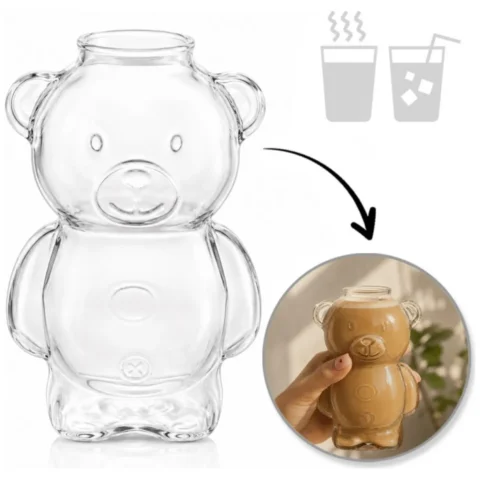 Szklanka termiczna z podwójnym dnem Miś 300 ml - kubek do kawy i herbaty