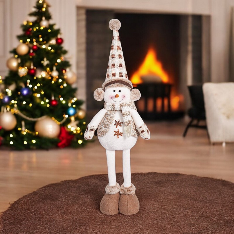 Bałwan świąteczny, wyciągane nogi BOŻE NARODZENIE 60 cm Z PLUSZU KSN158 - obrazek 3