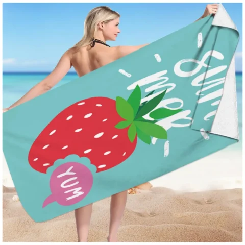 Prostokątny ręcznik z mikrofibry z wzorem 150x70 cm szybkoschnący na plażę i piknik
