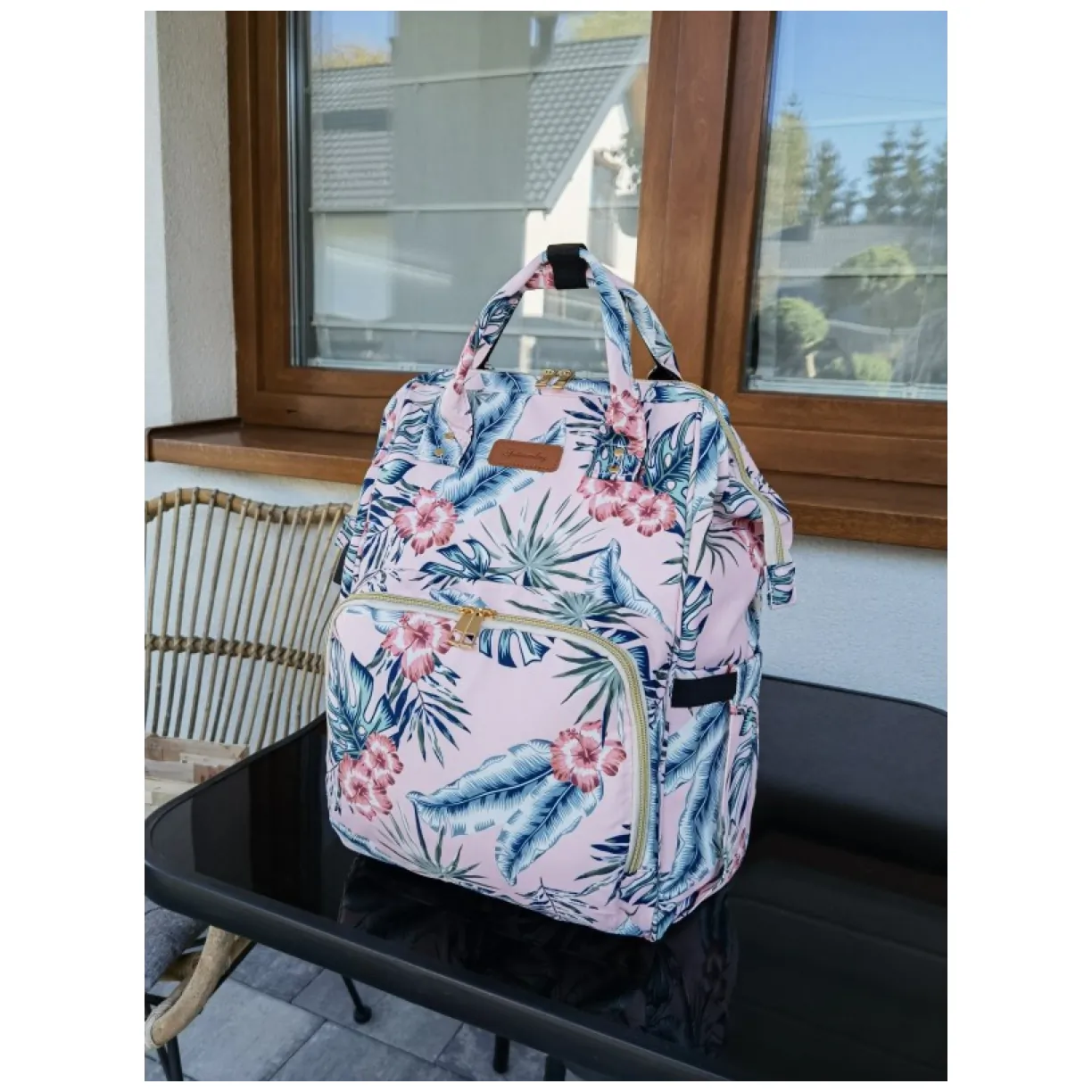 Torba, organizer do wózka plecak dla mamy Różowy 42x26x19cm PL152R - obrazek 4