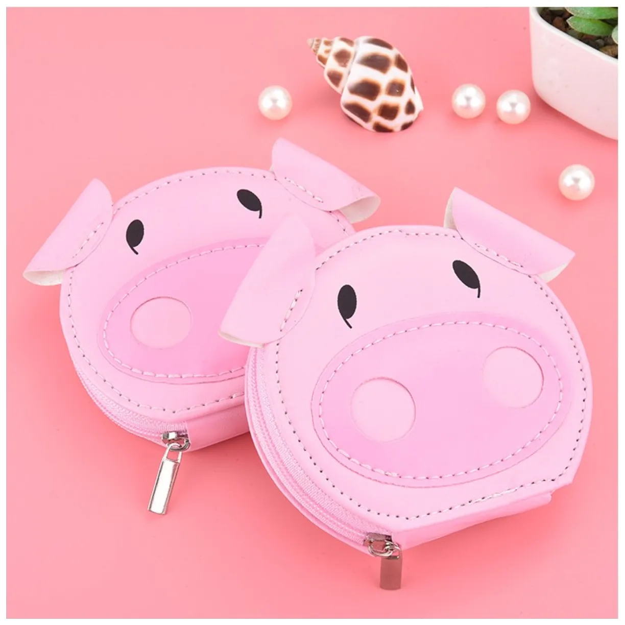 Zestaw akcesoriów do manicure w etui różowa świnka 7w1 AK07 - obrazek 2