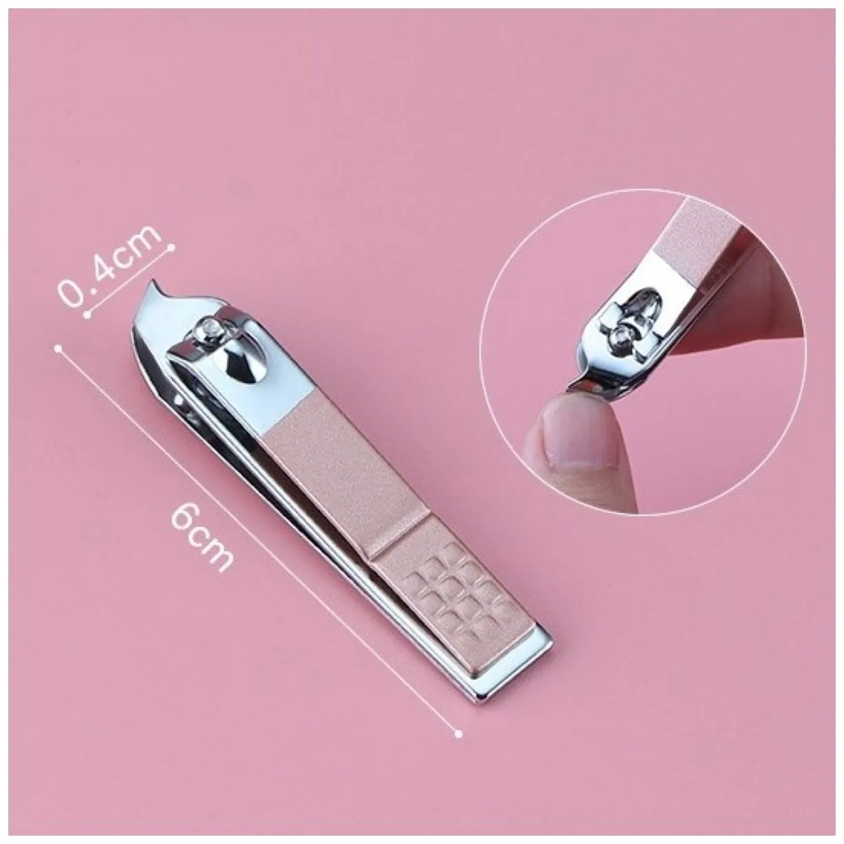 Zestaw akcesoriów do manicure w etui różowa świnka 7w1 AK07 - obrazek 5