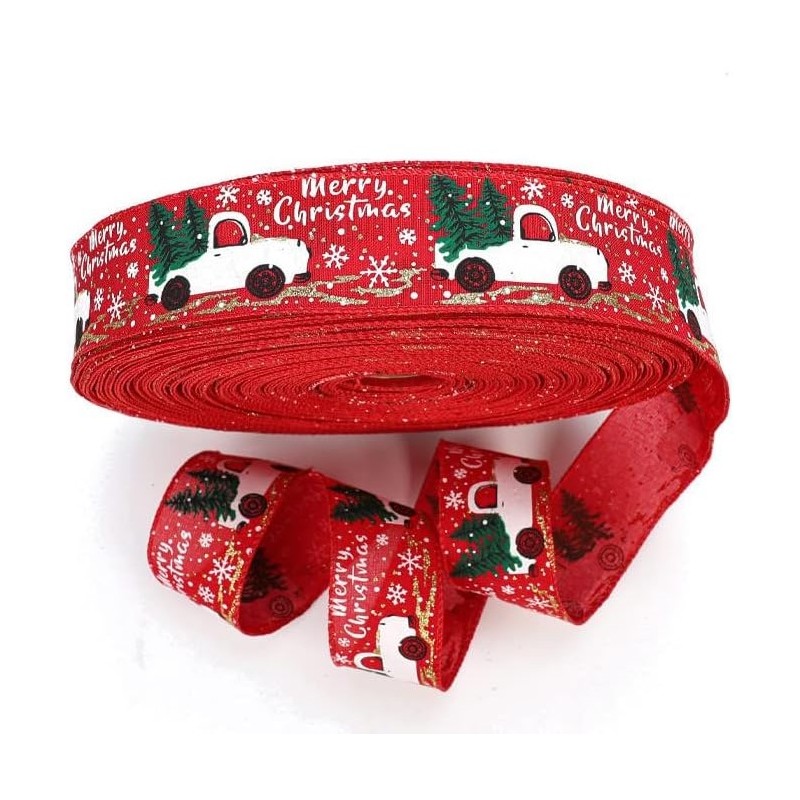 Taśma świąteczna na kokardę, wstążka na prezent Boże Narodzenie 5cm x 5m KSN70 - obrazek 7