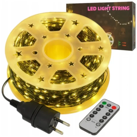 Zewnętrzne/ wewnętrzne lampki choinkowe drucik 500 LED 50m, ciepłe białe