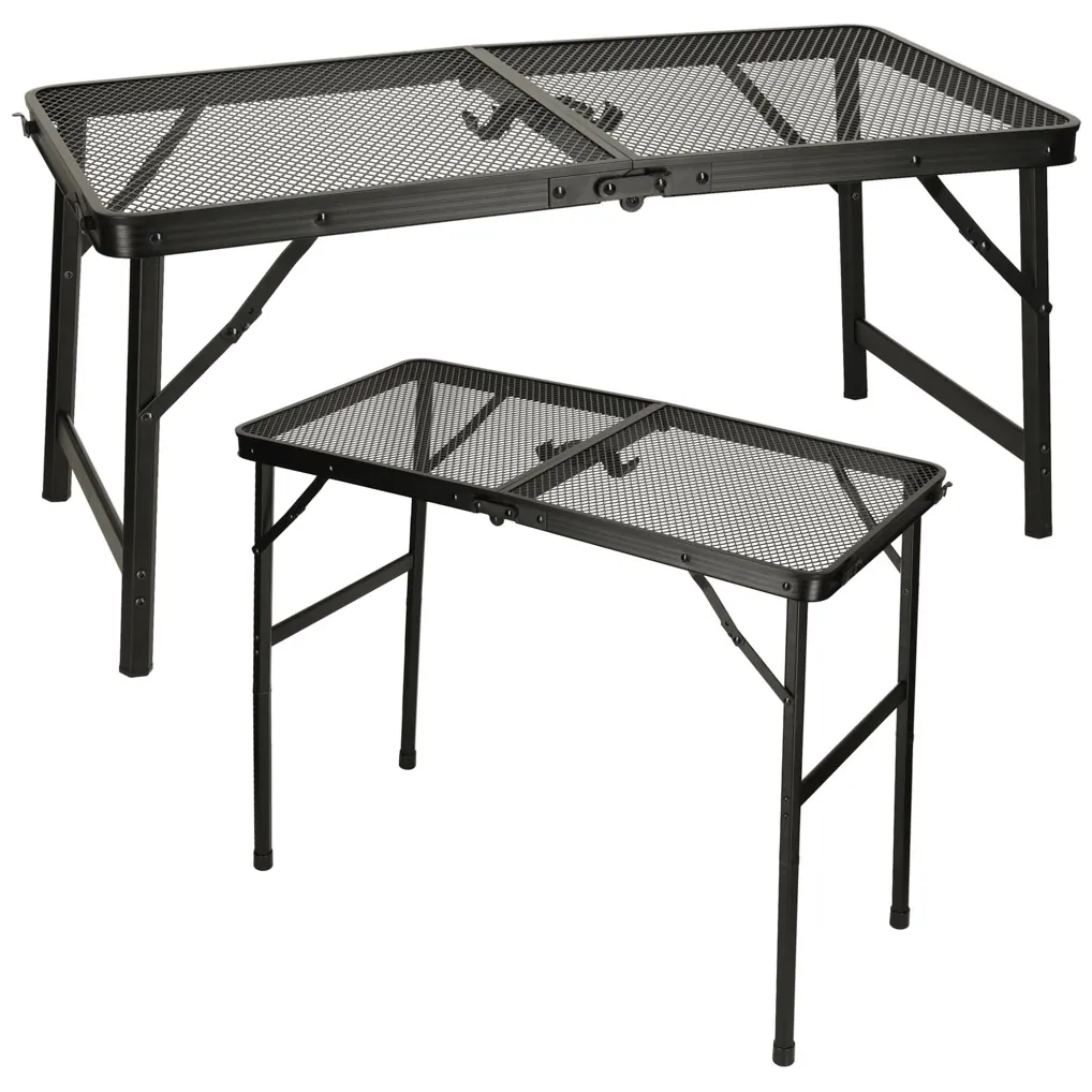 Składany stół turystyczny aluminiowy czarny - lekki, stabilny, na kemping - obrazek 10