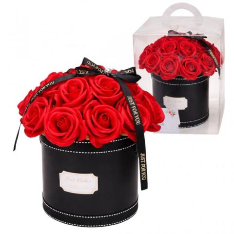 Flower box, bukiet zapachowych kwiatów mydlanych w pudełku 21szt. BUK08CZE