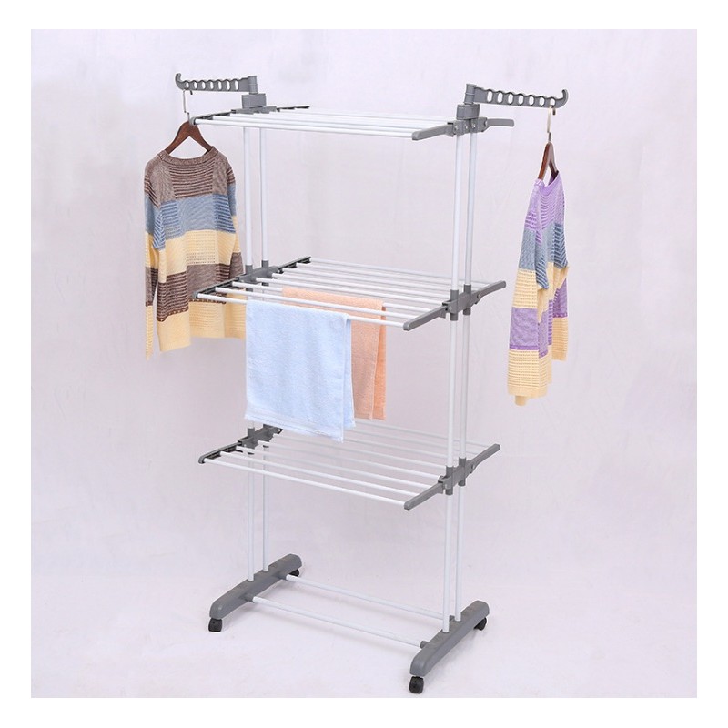 Suszarka na pranie duża pionowa składana biało szara stojąca SU02 - obrazek 5