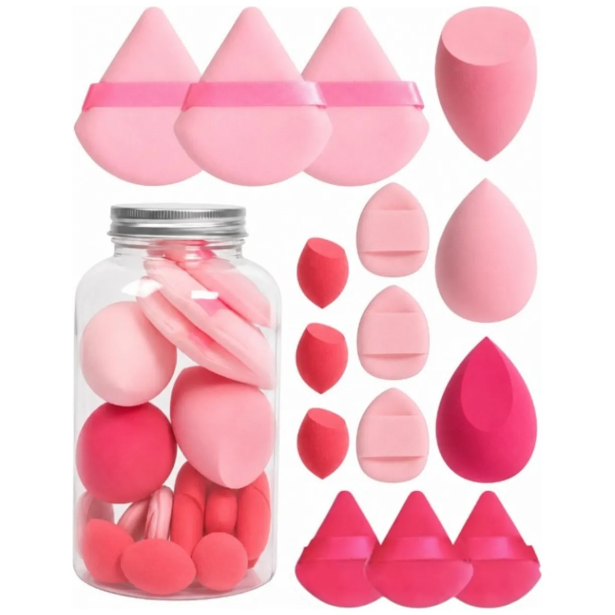 Zestaw 15 gąbeczek do makijażu FUSCHIA CREAM DUO GB21F